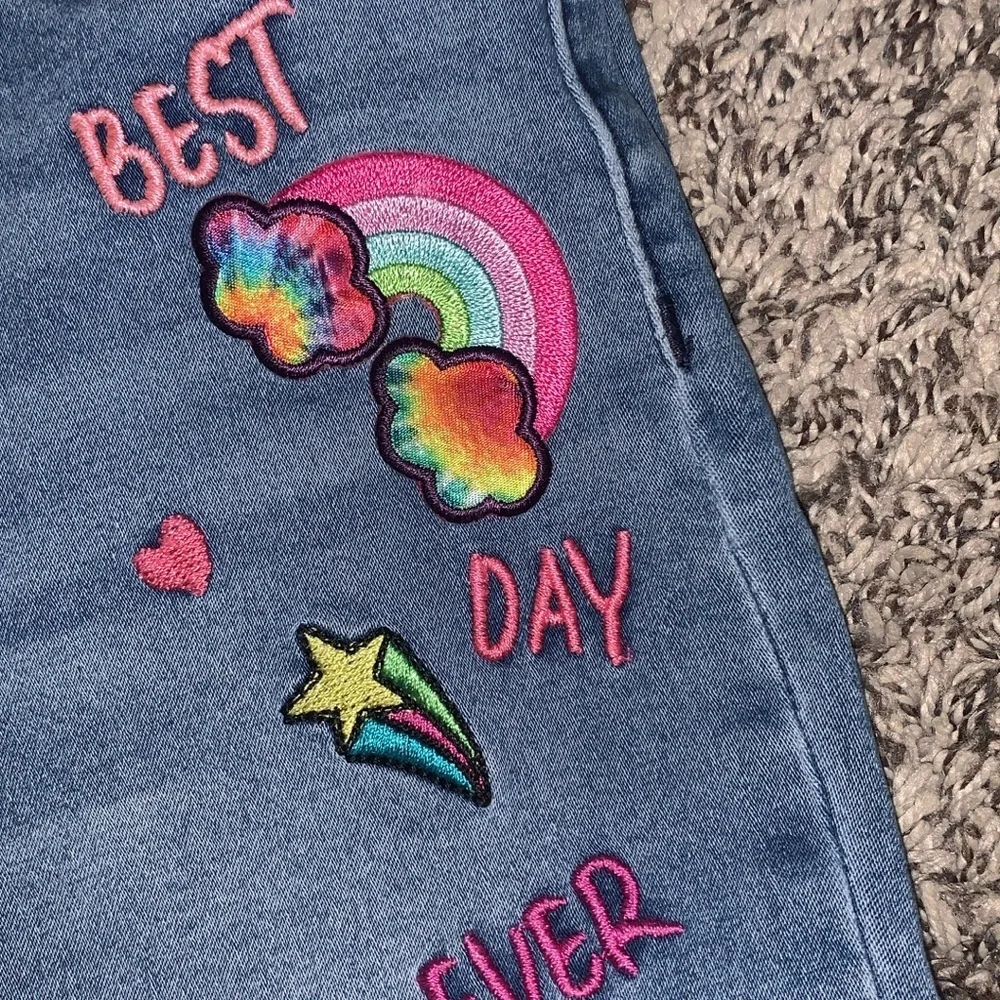 Girls embroidered wonder nation jeans size 10/12 - Picture 2 of 6